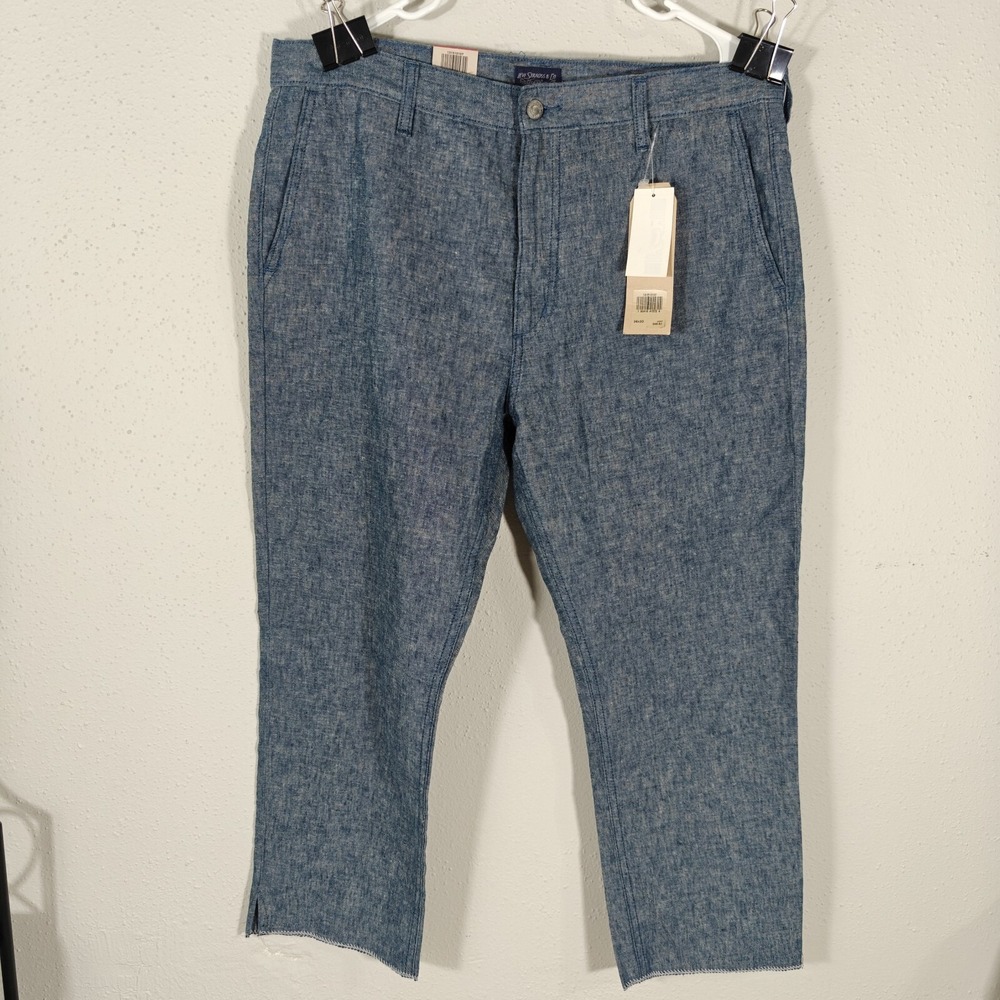 Levi's Men's 511 Trousers Blue Linen Blend Size 36x24.5 NEW - Capri